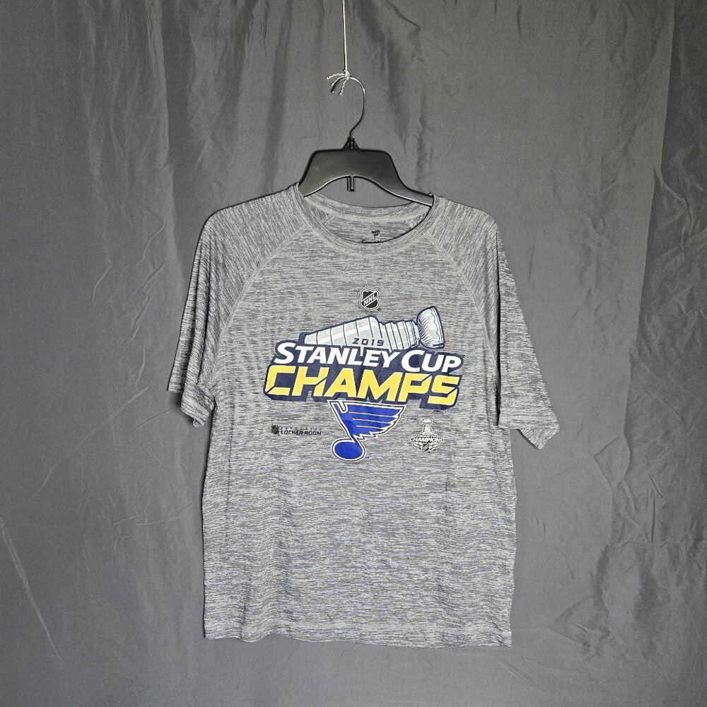 Fanatics St. Louis Blues 2019 Stanley Cup Champions Tee Men's Large Gray NHL